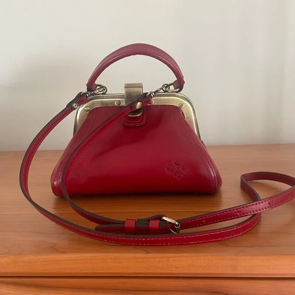 Patricia Nash Red Leather Clutch with Gold Accents - Picture 10 of 11